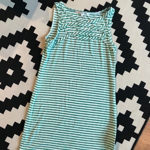 NWT Max Studio green white striped tank dress